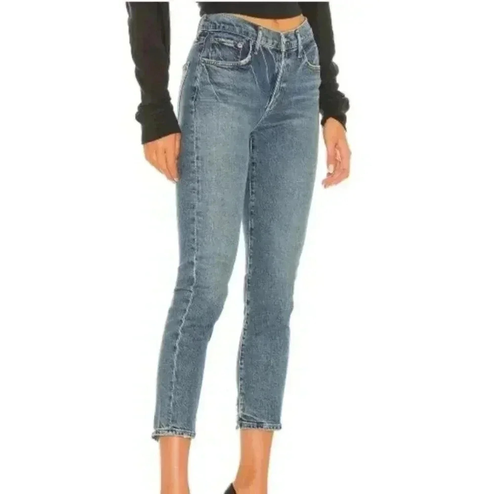 AGOLDE Toni Mid-rise Straight-leg Ankle Distressed-hem Jeans